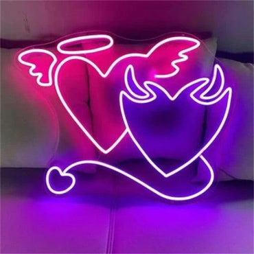 Neon Angelo e demone cuore - Skizzografico
