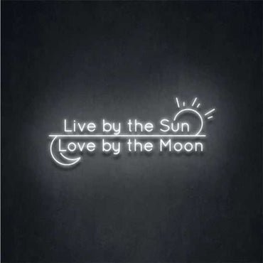 Live Sun Love Moon Insegna Neon LED | Decorazione Luminosa - Skizzografico