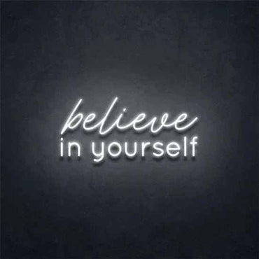 Belive in yourself neon – Enseigne LED murale inspirante pour décoration - Skizzografico