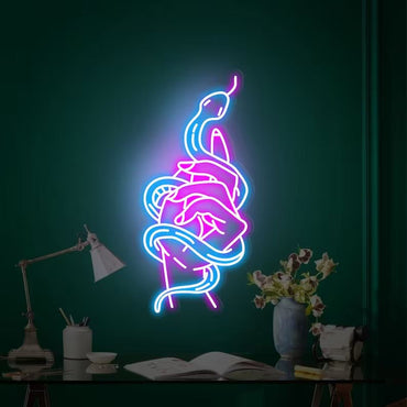 Mano serpente neon - Skizzografico