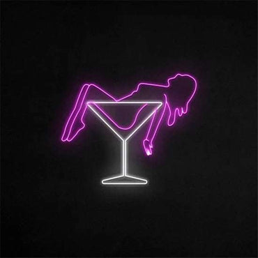Donna drink neon - Skizzografico