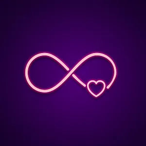 infinito con cuore  neon