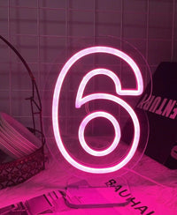 numeri neon lampade
