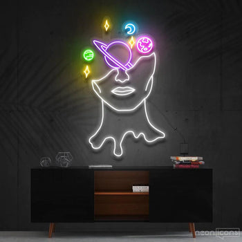 volto con universo neon - Skizzografico