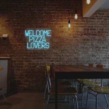 Welcome pizza lovers neon - Skizzografico